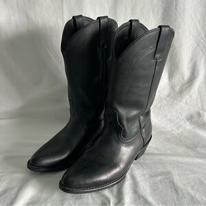 Men’s ACME Black Leather Western Cowboy Boots Size 9.5D